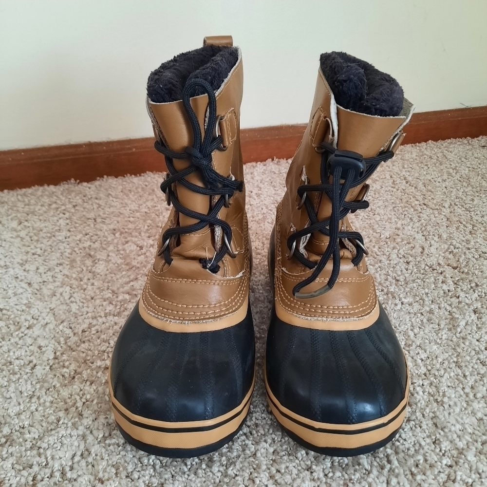 Sorel Tan Leather Waterproof Winter Snow Boots With Liners NY1443-259 Size 5 - Picture 6 of 13